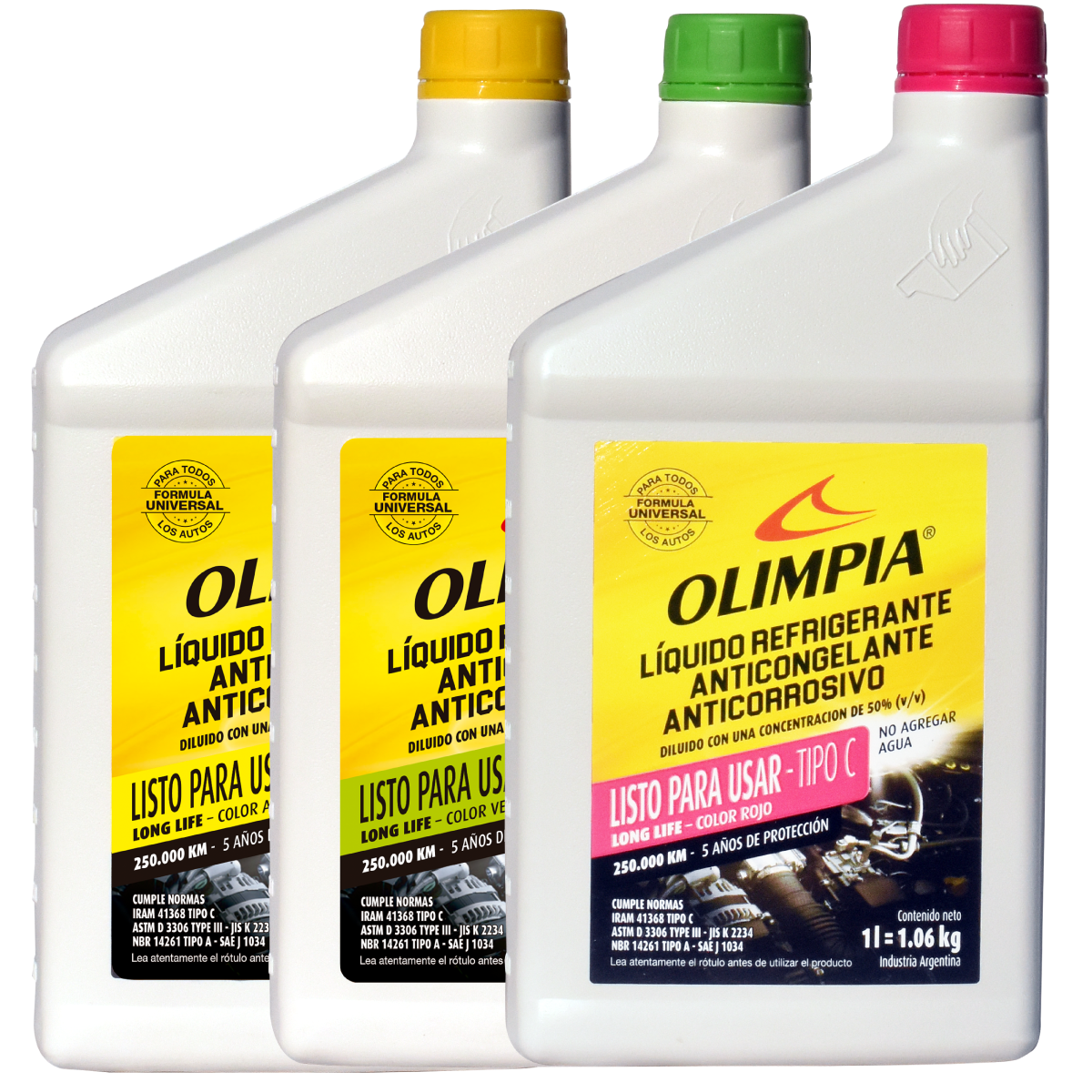 LIQUIDO REFRIGERANTE ANTICONGELANTE TIPO C LISTO PARA USAR (1L)